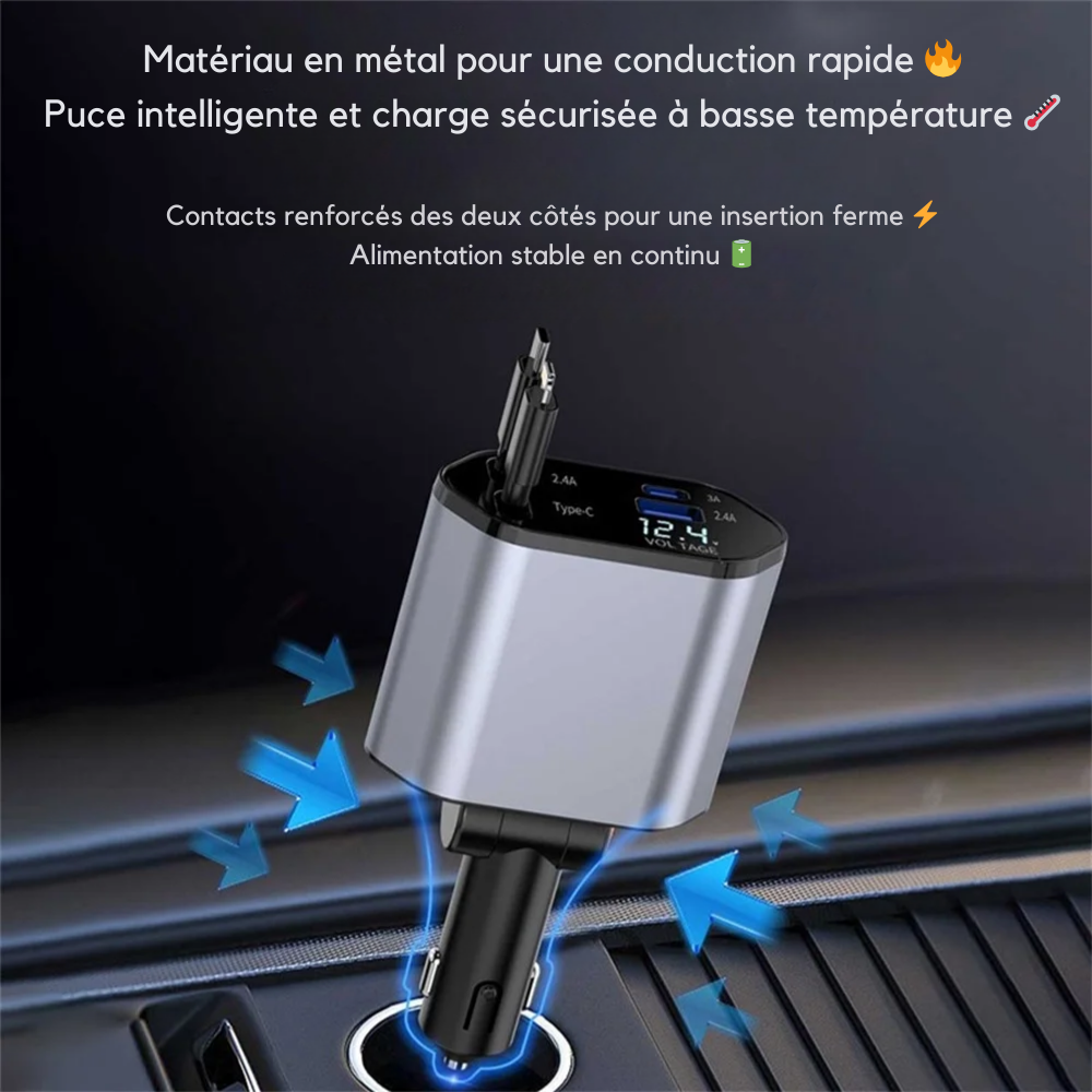 Chargeur Rétractable 4-en-1